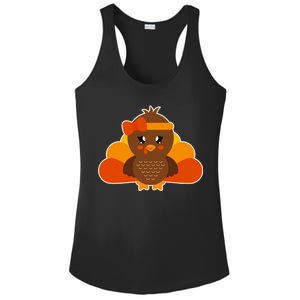 Cute Thanksgiving Little Turkey Girl Ladies PosiCharge Competitor Racerback Tank