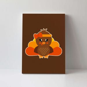 Cute Thanksgiving Little Turkey Girl Canvas