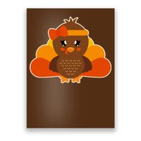 Cute Thanksgiving Little Turkey Girl Poster