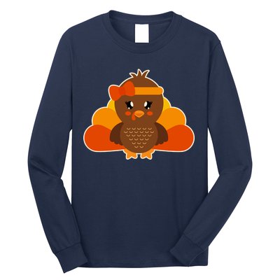 Cute Thanksgiving Little Turkey Girl Long Sleeve Shirt