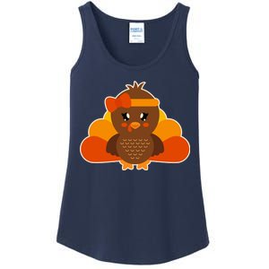 Cute Thanksgiving Little Turkey Girl Ladies Essential Tank