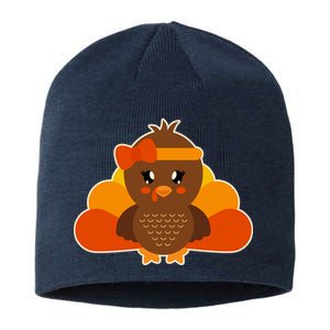 Cute Thanksgiving Little Turkey Girl Sustainable Beanie