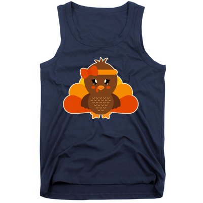 Cute Thanksgiving Little Turkey Girl Tank Top