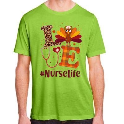 Cute Thanksgiving #NurseLife Fall Patterns Nurse Turkey Adult ChromaSoft Performance T-Shirt