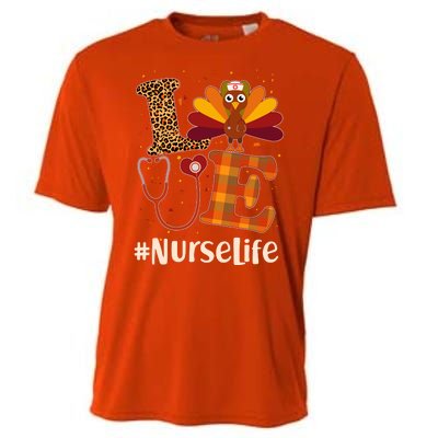 Cute Thanksgiving #NurseLife Fall Patterns Nurse Turkey Cooling Performance Crew T-Shirt