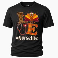 Cute Thanksgiving #NurseLife Fall Patterns Nurse Turkey Cooling Performance Crew T-Shirt