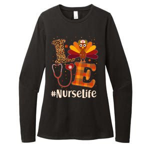 Cute Thanksgiving #NurseLife Fall Patterns Nurse Turkey Womens CVC Long Sleeve Shirt