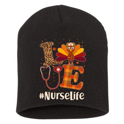 Cute Thanksgiving #NurseLife Fall Patterns Nurse Turkey Short Acrylic Beanie