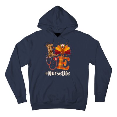 Cute Thanksgiving #NurseLife Fall Patterns Nurse Turkey Hoodie