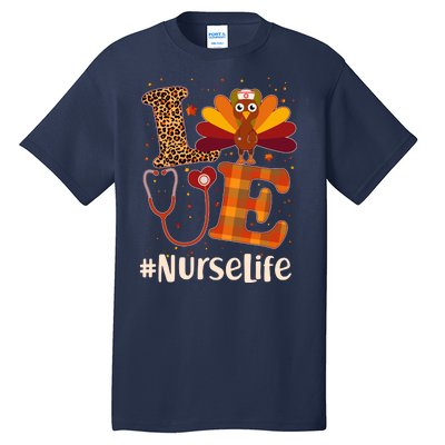 Cute Thanksgiving #NurseLife Fall Patterns Nurse Turkey Tall T-Shirt