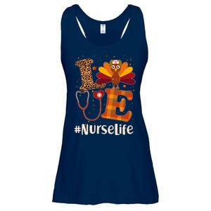 Cute Thanksgiving #NurseLife Fall Patterns Nurse Turkey Ladies Essential Flowy Tank