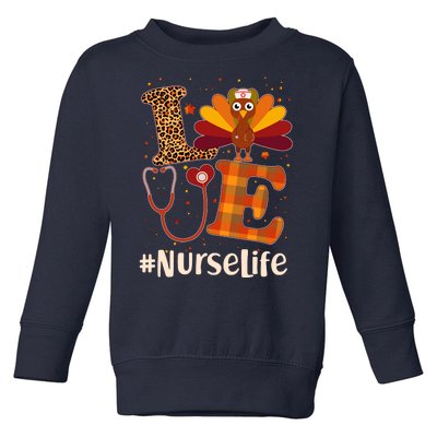 Cute Thanksgiving #NurseLife Fall Patterns Nurse Turkey Toddler Sweatshirt