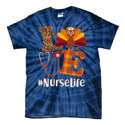 Cute Thanksgiving #NurseLife Fall Patterns Nurse Turkey Tie-Dye T-Shirt