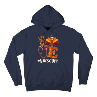 Cute Thanksgiving #NurseLife Fall Patterns Nurse Turkey Tall Hoodie