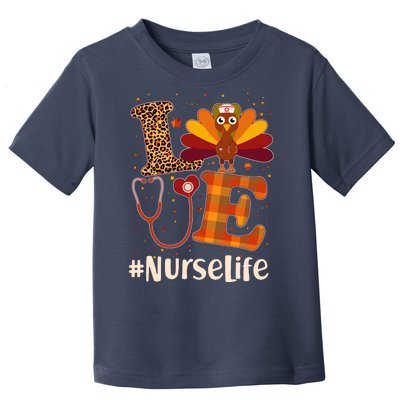 Cute Thanksgiving #NurseLife Fall Patterns Nurse Turkey Toddler T-Shirt