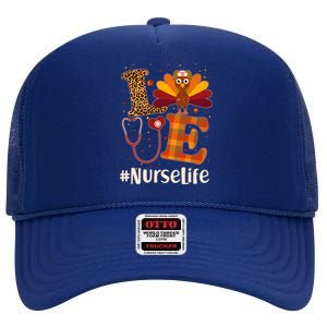 Cute Thanksgiving #NurseLife Fall Patterns Nurse Turkey High Crown Mesh Back Trucker Hat