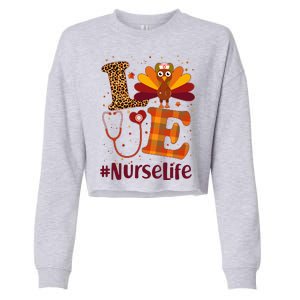 Cute Thanksgiving #NurseLife Fall Patterns Nurse Turkey Cropped Pullover Crew