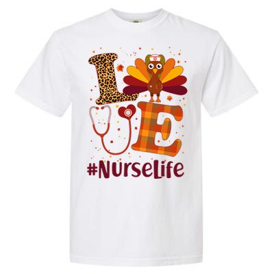 Cute Thanksgiving #NurseLife Fall Patterns Nurse Turkey Garment-Dyed Heavyweight T-Shirt