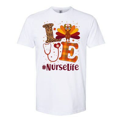 Cute Thanksgiving #NurseLife Fall Patterns Nurse Turkey Softstyle CVC T-Shirt