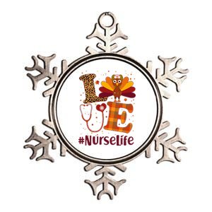 Cute Thanksgiving #NurseLife Fall Patterns Nurse Turkey Metallic Star Ornament