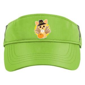 Cute Thanksgiving Pilgrim Puppy Adult Drive Performance Visor