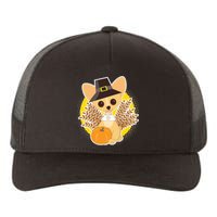 Cute Thanksgiving Pilgrim Puppy Yupoong Adult 5-Panel Trucker Hat