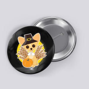 Cute Thanksgiving Pilgrim Puppy Button