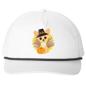 Cute Thanksgiving Pilgrim Puppy Snapback Five-Panel Rope Hat