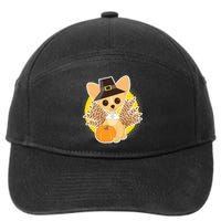 Cute Thanksgiving Pilgrim Puppy 7-Panel Snapback Hat