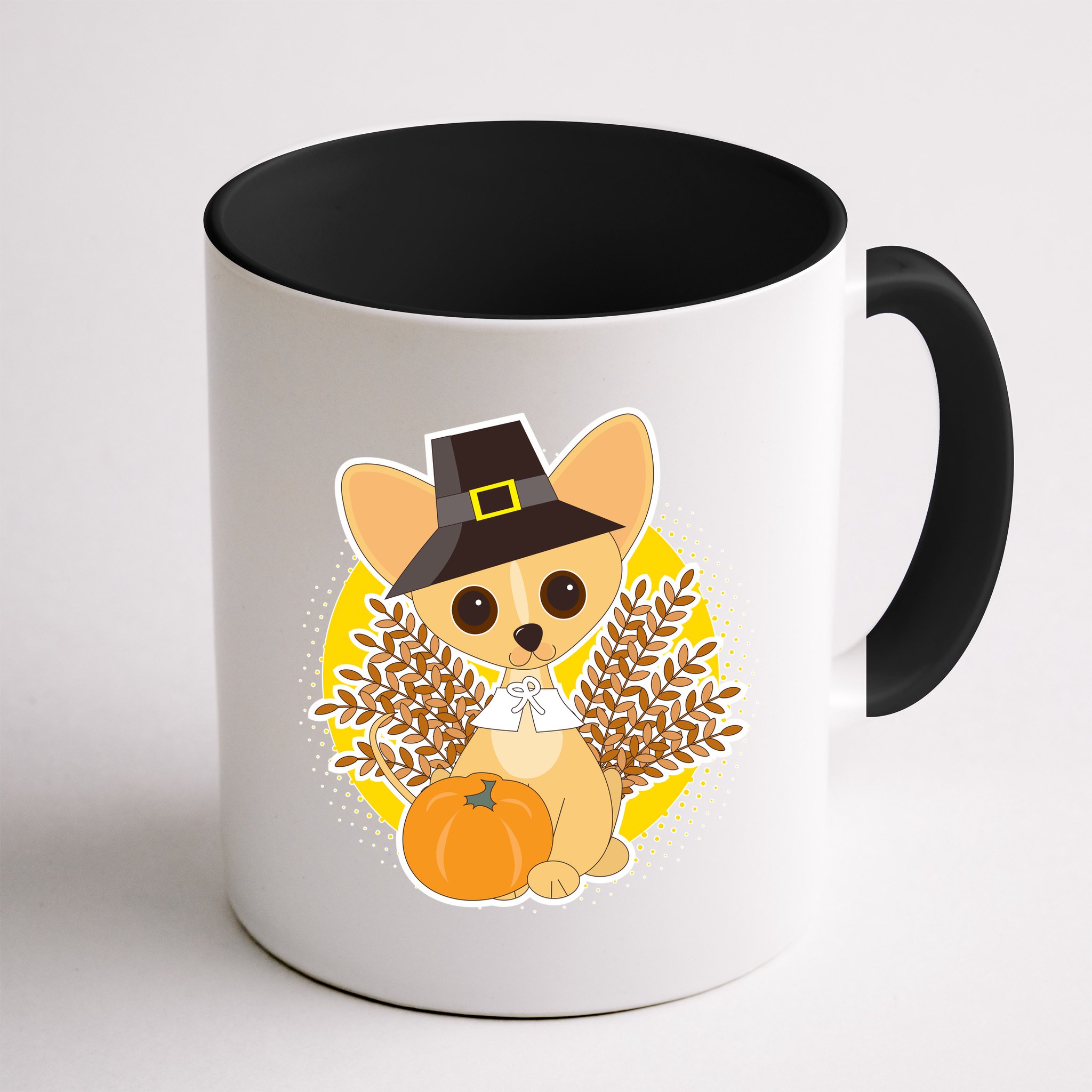 Cute Thanksgiving Pilgrim Puppy Mug