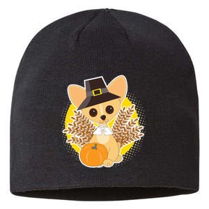 Cute Thanksgiving Pilgrim Puppy Sustainable Beanie