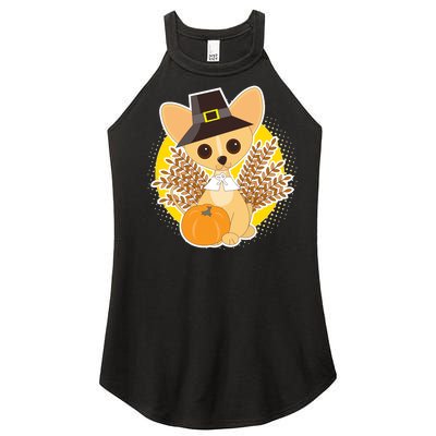 Cute Thanksgiving Pilgrim Puppy Women’s Perfect Tri Rocker Tank