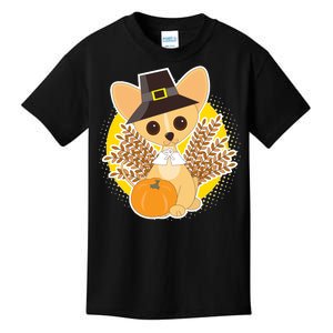 Cute Thanksgiving Pilgrim Puppy Kids T-Shirt