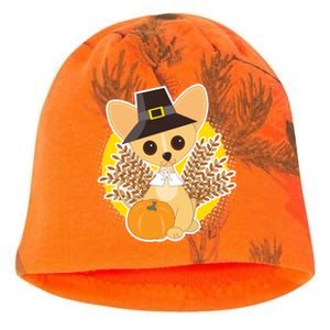 Cute Thanksgiving Pilgrim Puppy Kati - Camo Knit Beanie