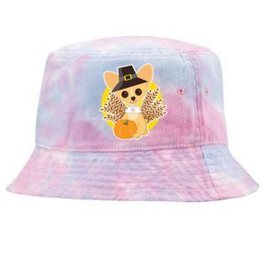 Cute Thanksgiving Pilgrim Puppy Tie-Dyed Bucket Hat