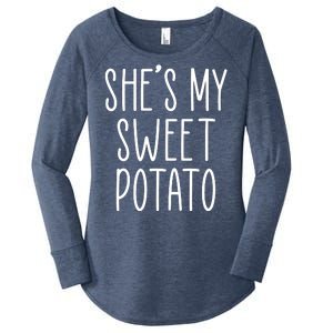 Cute Thanksgiving She's My Sweet Potato Women's Perfect Tri Tunic Long Sleeve Shirt