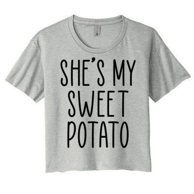 Cute Thanksgiving She's My Sweet Potato Women's Crop Top Tee