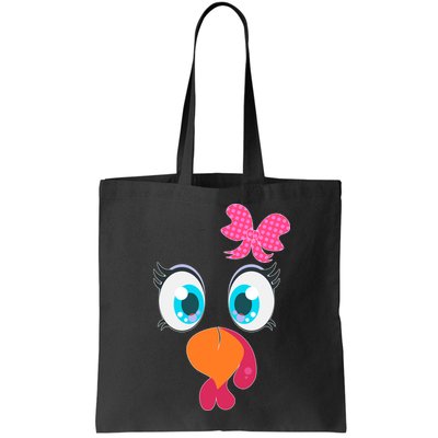 Cute Thanksgiving Turkey Girl Face Bow Tie Bag