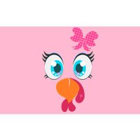 Cute Thanksgiving Turkey Girl Face Bow Tie Bumper Sticker