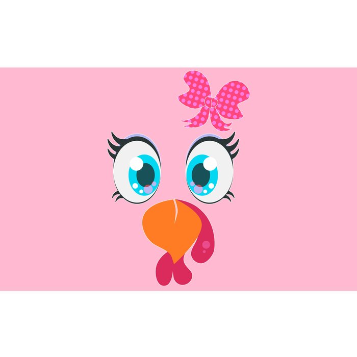 Cute Thanksgiving Turkey Girl Face Bow Tie Bumper Sticker