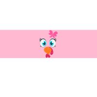 Cute Thanksgiving Turkey Girl Face Bow Tie Bumper Sticker