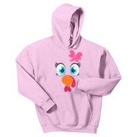 Cute Thanksgiving Turkey Girl Face Bow Tie Kids Hoodie