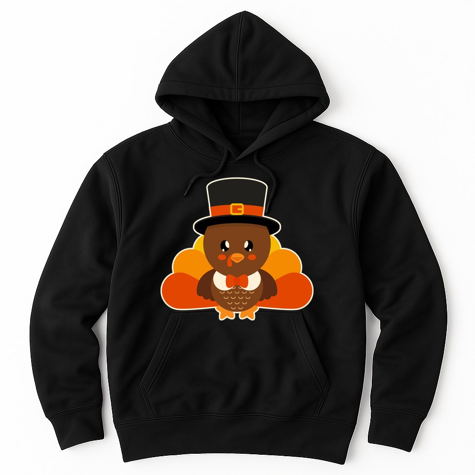 Cute Thanksgiving Turkey Little Boy Hoodie
