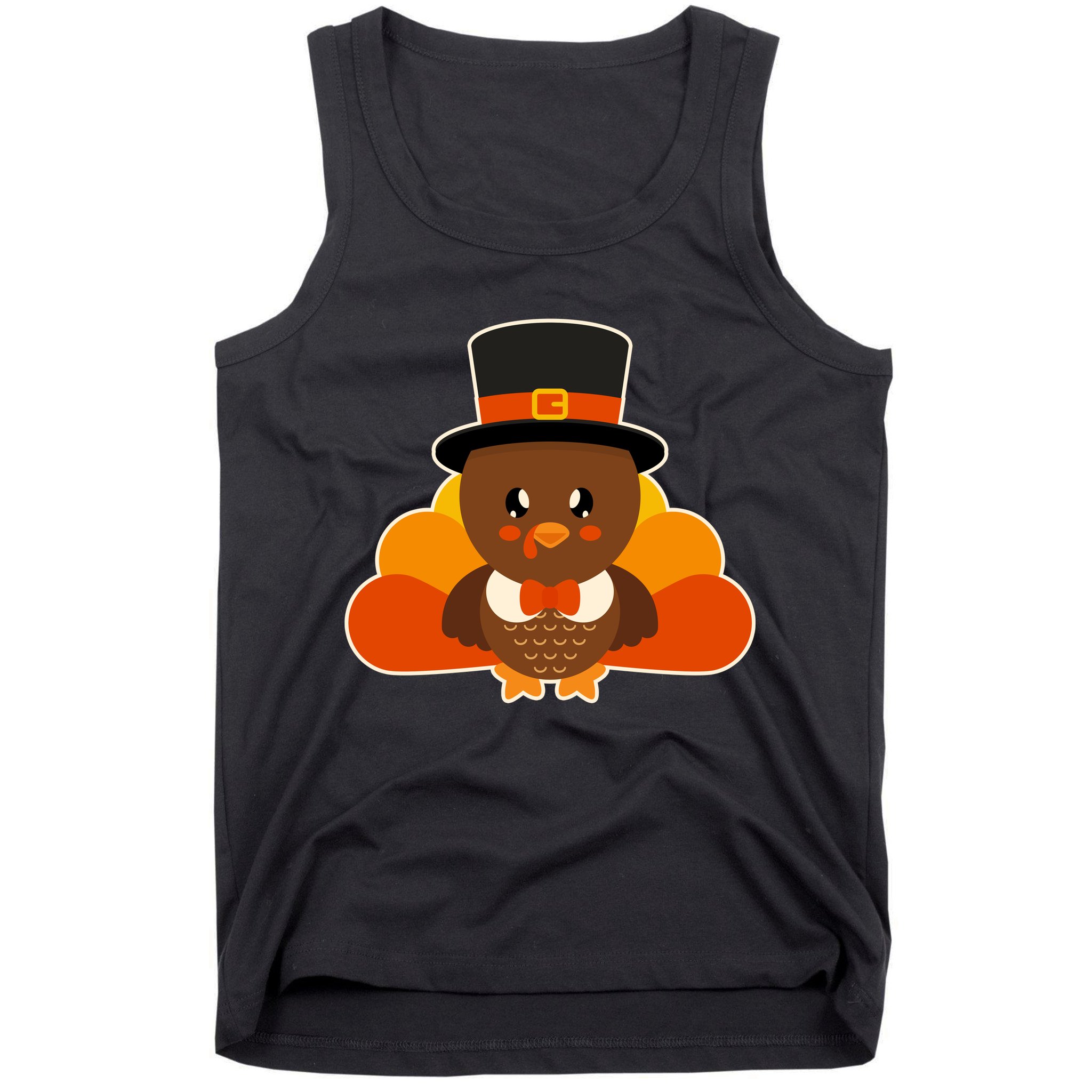Cute Thanksgiving Turkey Little Boy Tank Top