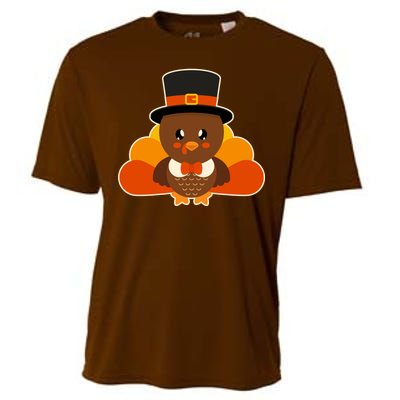 Cute Thanksgiving Turkey Little Boy Cooling Performance Crew T-Shirt