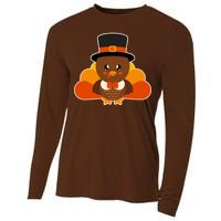 Cute Thanksgiving Turkey Little Boy Cooling Performance Long Sleeve Crew