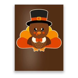 Cute Thanksgiving Turkey Little Boy Poster