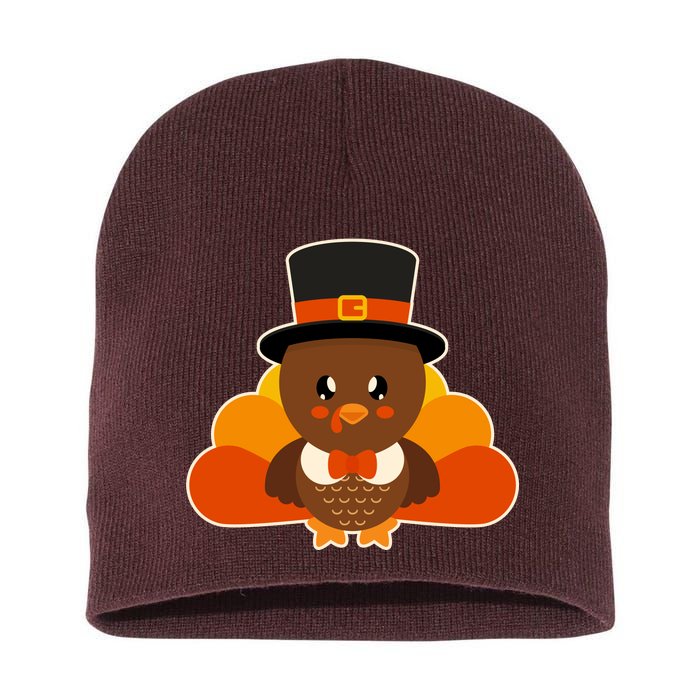 Cute Thanksgiving Turkey Little Boy Short Acrylic Beanie