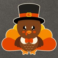 Cute Thanksgiving Turkey Little Boy Cotton Canvas Backpack