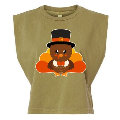 Cute Thanksgiving Turkey Little Boy Garment-Dyed Women's Muscle Tee